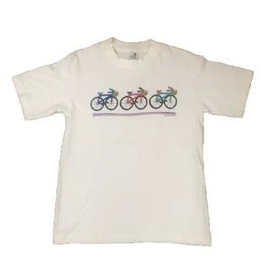 VTG Prelude Designs Bicycle/Bike Riding T-Shirt White 1990 Adult Small NWOT